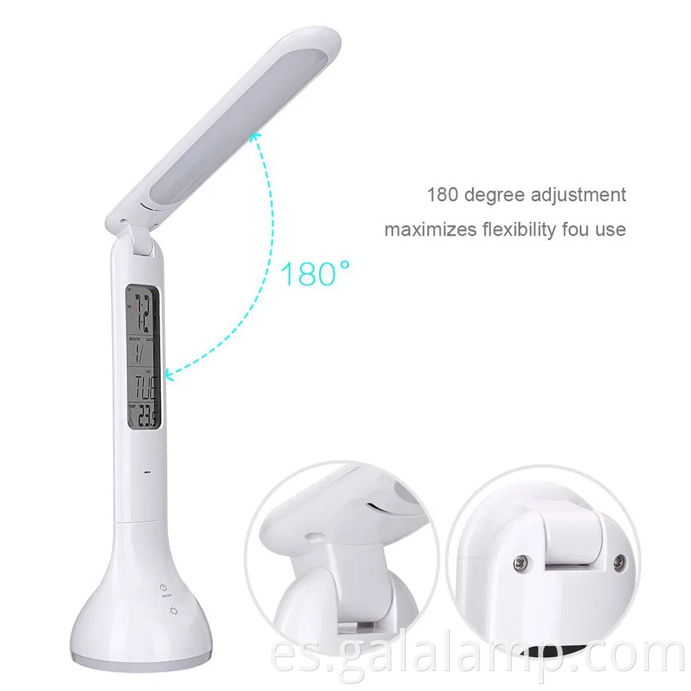 Lámpara de escritorio USB inteligente con funcionalidad de reloj de alarma incorporada